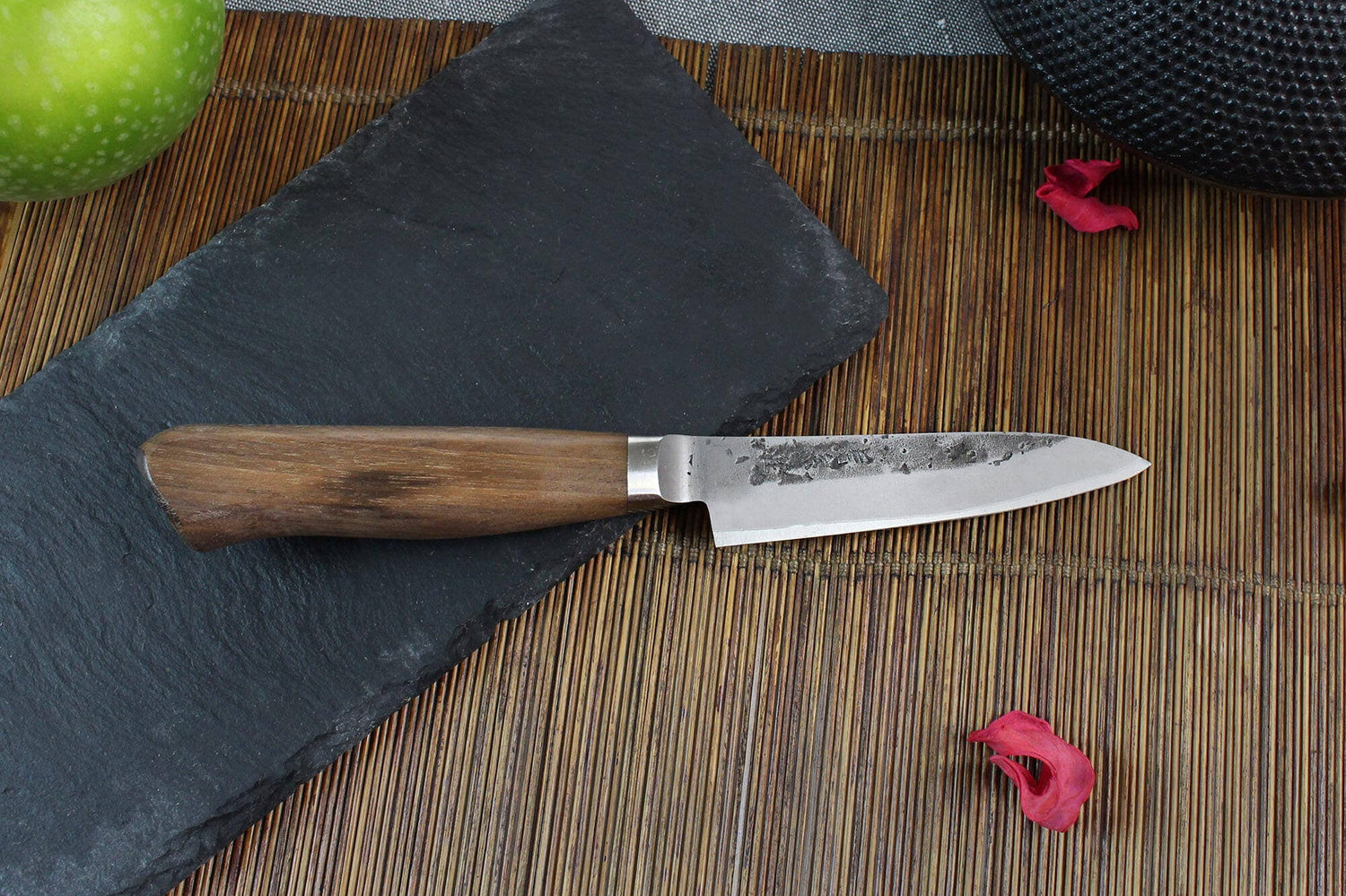 Couteau d'office japonais artisanal Wusaki Nogami BS2 9cm manche en noyer