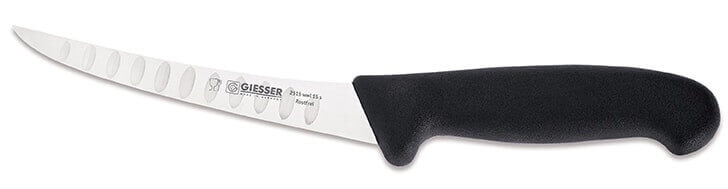 Couteau à désosser pro Giesser lame alvéolée rigide 15cm 2515 - Noir