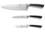 Coffret 3 couteaux forgés Sabatier Edonist acier inox manche noir