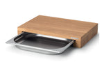 Planche à découper Continenta en bois 48x32,5x6cm + bac inox - Chêne