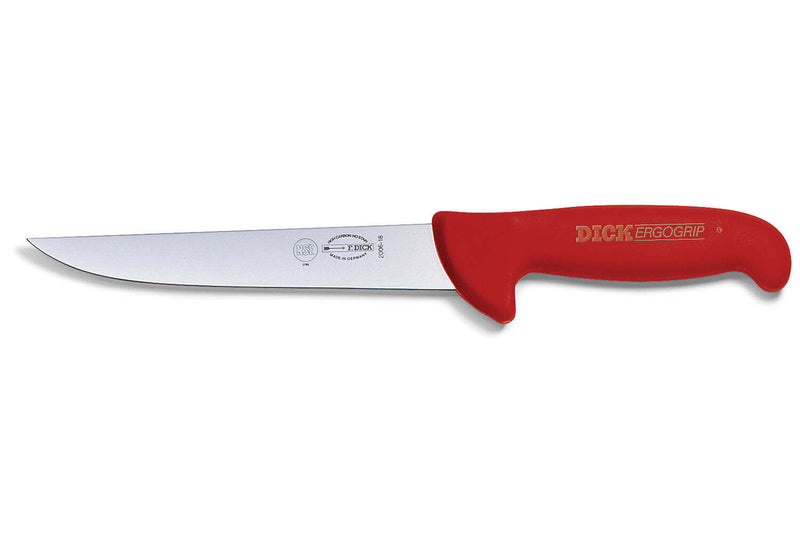 Couteau à saigner Dick Ergogrip lame 21cm manche synthétique - Rouge
