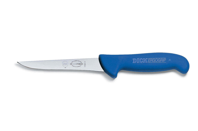 Couteau désosseur Dick Ergogrip lame étroite manche bleu - 13 cm
