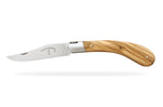 Couteau pliant artisanal Capuchadou acier sandvik manche bois d'olivier 12cm