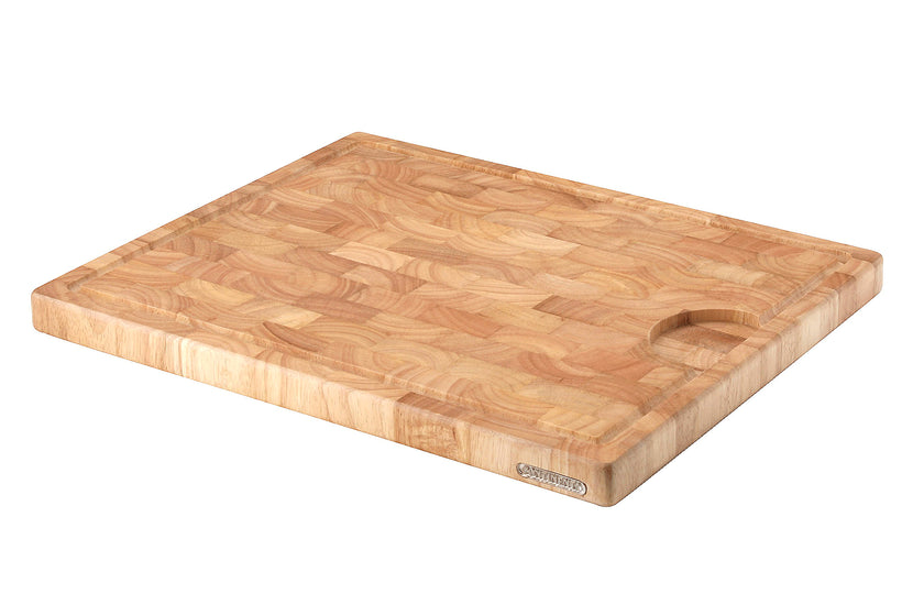 Planche à découper Continenta en bois d'hévéa effet mosaïque avec rigole