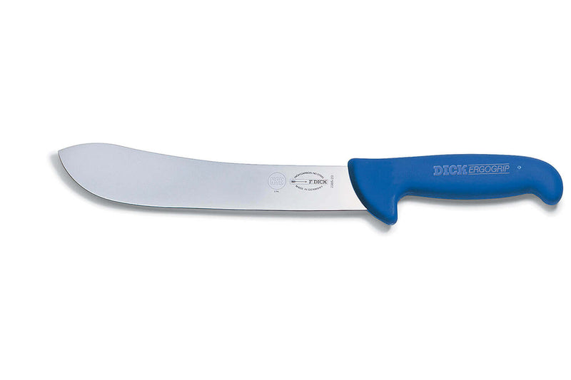 Couteau de boucher Dick Ergogrip pointe large manche bleu - 18 cm