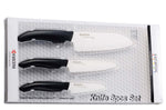 Coffret 3 couteaux Kyocera céramique santoku + office + petit office