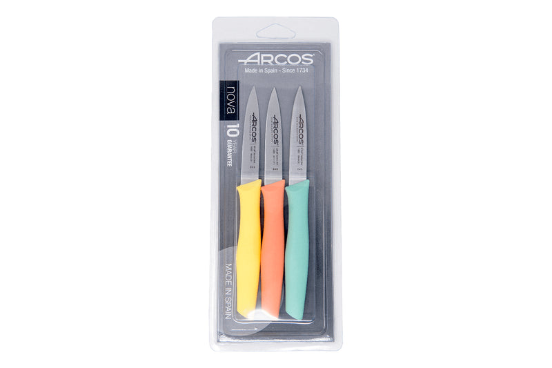 Set de 3 couteaux d'office Arcos Nova lame 8,5cm