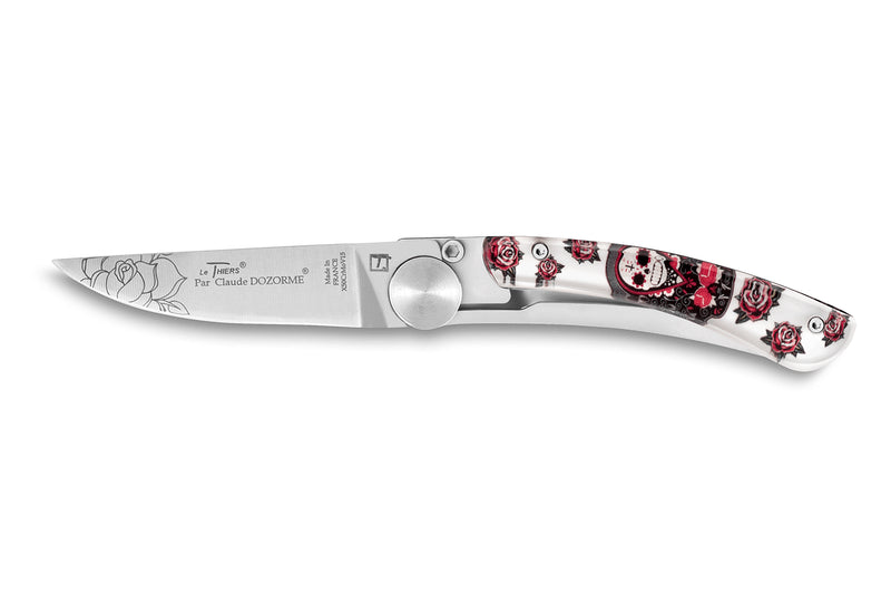 Couteau pliant Le Thiers Liner Lock Claude Dozorme décor cavalera 10,5cm