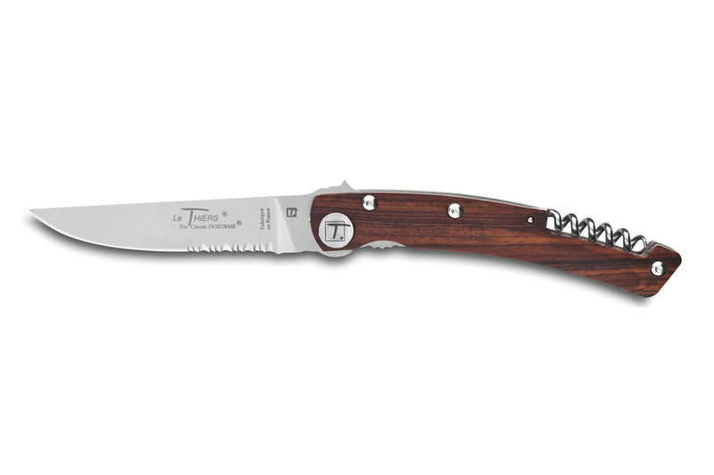 Couteau pliant semi dentelé Le Thiers Liner Lock Claude Dozorme vallernia 12,5cm