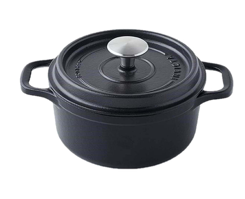 Cocotte ronde Invicta en fonte émaillée 18cm - Noir