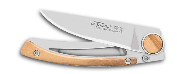 Couteau pliant Le Thiers Liner Lock Claude Dozorme bois d'olivier 10,5cm