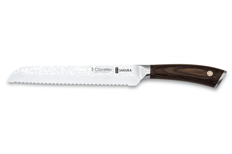 Couteau à pain 3 Claveles Sakura manche pakka 19cm