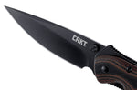 Couteau pliant CRKT Endorser manche G10 noir marron strié 10,5cm - Noir