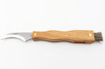 Couteau pliant à champignons Herbertz acier inox 7,5cm avec brosse