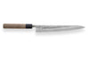 Couteau sujihiki japonais artisanal Wusaki Nakata BS2 24cm manche en noyer