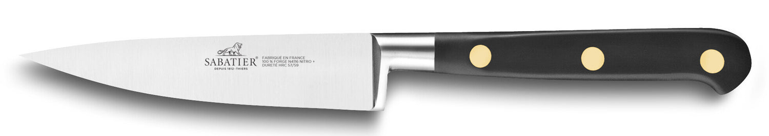 Coffret 2 couteaux Sabatier Idéal Inox rivets laiton Santoku 18cm + Office