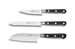 Coffret 3 couteaux Sabatier Idéal inox Office + Universel + Mini Santoku