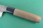 Couteau sujihiki japonais artisanal Wusaki Nakata BS2 24cm manche en noyer