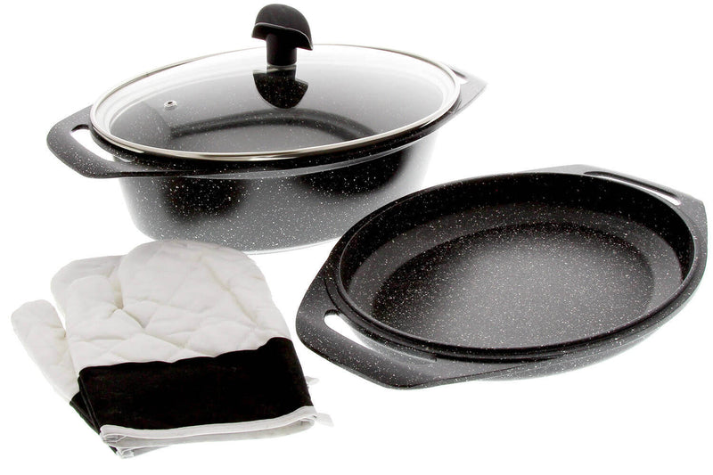 Marmite 3 pièces Pradel Excellence Premium 33,5 x 25 cm façon pierre tous feux/ induction