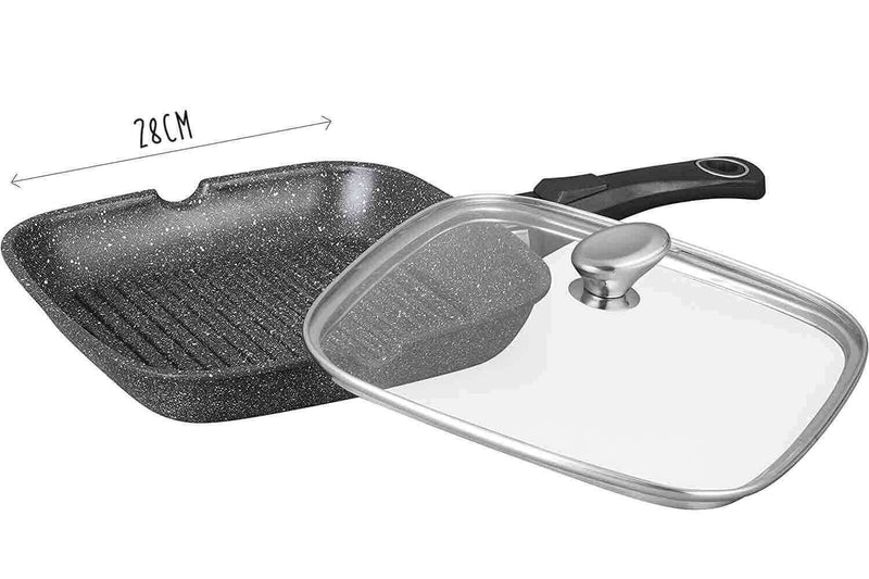 Poêle grill en fonte Pradel Excellence Premium 28x28cm façon pierre tous feux/ induction