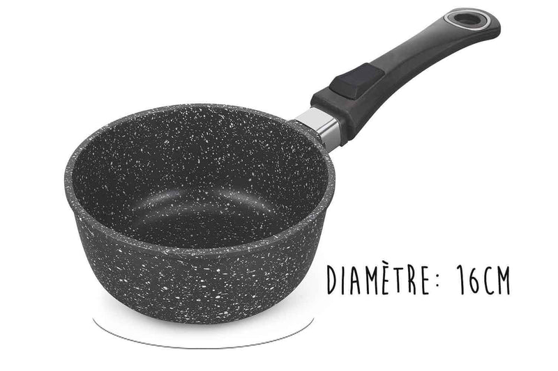 Casserole en fonte Pradel Excellence Premium 16cm façon pierre tous feux/ induction