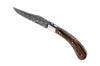 Couteau pliant artisanal Capuchadou damas 120 couches manche bocote 12cm