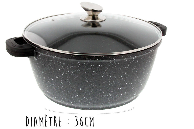 Faitout en fonte Pradel Excellence Premium 36cm façon pierre tous feux/ induction