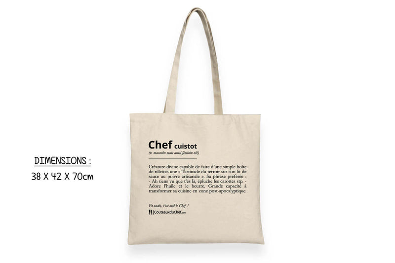 Totebag officiel super cool Couteauxduchef - 100% coton