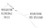 Cordon sifflet Elless nylon blanc 39cm