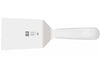 Spatule coudée rectangulaire Icel 11cm acier inox manche blanc
