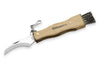 Couteau pliant à champignons Maserin manche hêtre 11cm + brosse intégrée