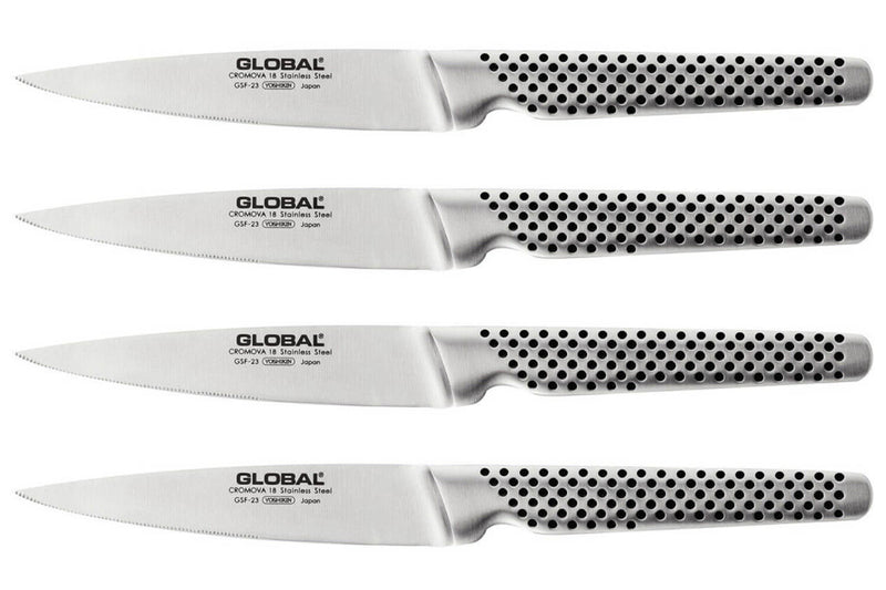 Coffret de 4 couteaux à steak japonais Global GSF4023 lames crantées 11cm