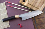 Couteau santoku japonais artisanal martelé Yu Kurosaki senko 16.5cm acier SG2