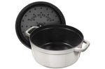 Cocotte STAUB ronde en fonte émaillée truffe blanche - 24 cm