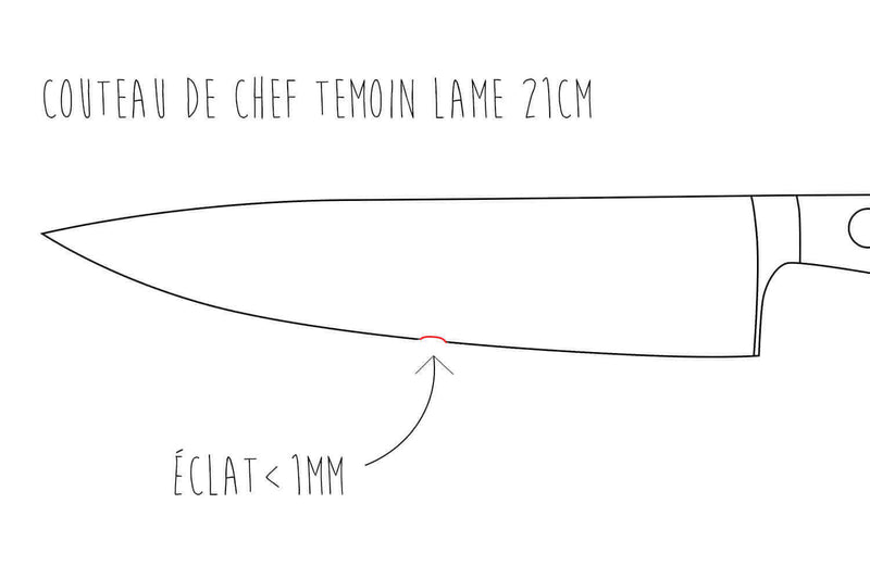 Réparation / restauration d'une lame de couteau de cuisine - Eclat inférieur à 1 mm