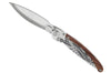 Couteau pliant K2.04M manche bois de violette et acier décor art polynésien 11,5cm