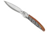 Couteau pliant K2.06M manche sandalwood et acier décor floral 11,5cm