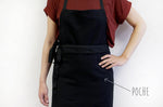 Tablier valet professionnel 100% coton noir 100 x 100cm