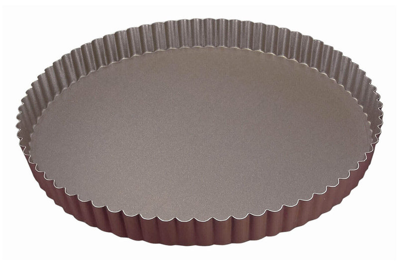 Tourtière ronde cannelée Gobel anti-adhérent fond fixe - Diamètre 28cm