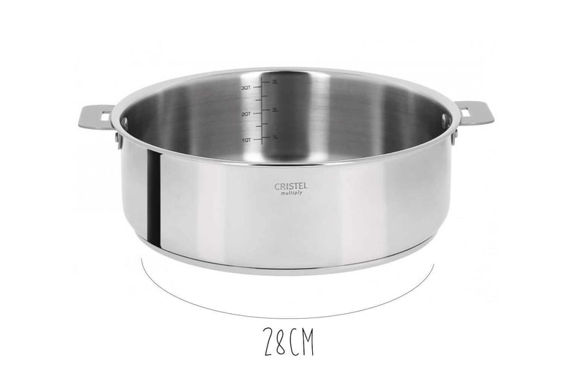Sauteuse Cristel Casteline Amovible en inox - 28cm
