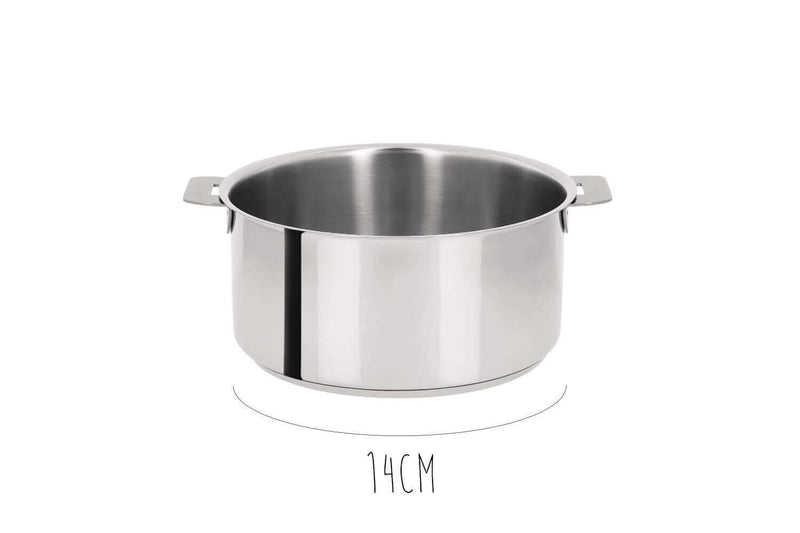 Casserole Cristel Mutine Amovible en inox - 14cm