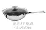 Wok antiadhérent Cristel Casteline Amovible Exceliss en inox