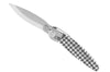 Couteau pliant K2.17M manche acier décor imprimé 3D pied de poule 11,5cm