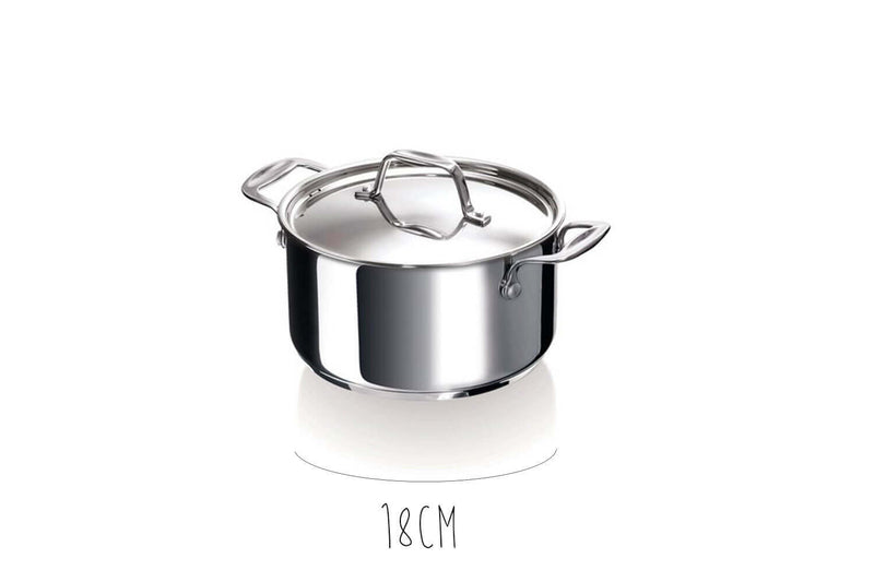 Faitout Beka Chef en inox avec couvercle - 18cm