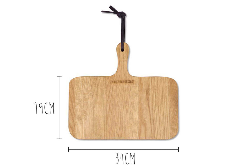 Planche à découper Dutchdeluxes XS 34x19cm avec poignée - Chêne