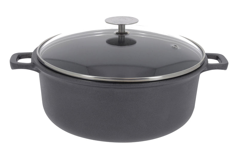 Coquelle en fonte d'aluminium De Buyer Choc Extrême avec couvercle verre - 24cm