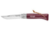 Couteau Opinel N°08 Baroudeur lame 8,5cm manche grenat