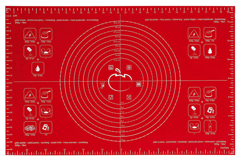 Feuille à pâtisserie Mastrad graduée en silicone rouge 60x40cm