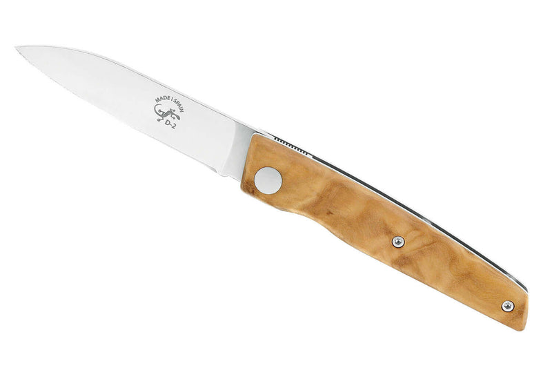 Couteau pliant artisanal Salamandra manche olivier 9,5cm