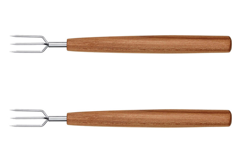 Coffret 2 fourchettes à pommes de terre Triangle Sense inox et manche prunier